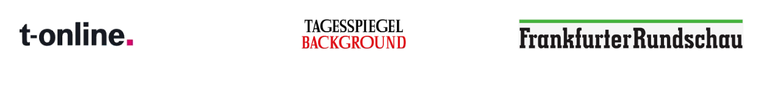 Logos von t-online, Tagesspiegel Background und Frankfurter Rundschau
