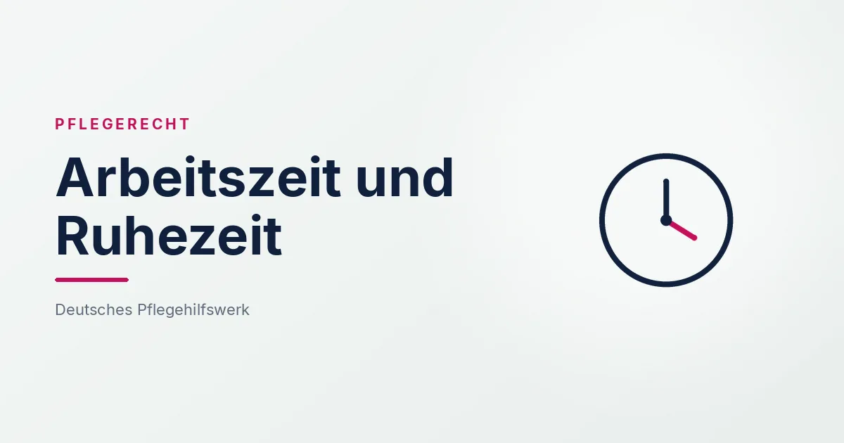 Grafik: Uhr – Arbeitszeit und Ruhezeit (Pflegerecht), Deutsches Pflegehilfswerk