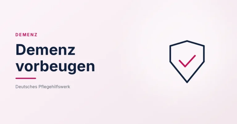 Grafik: Schild mit Haken – Demenz vorbeugen (Demenz), Deutsches Pflegehilfswerk