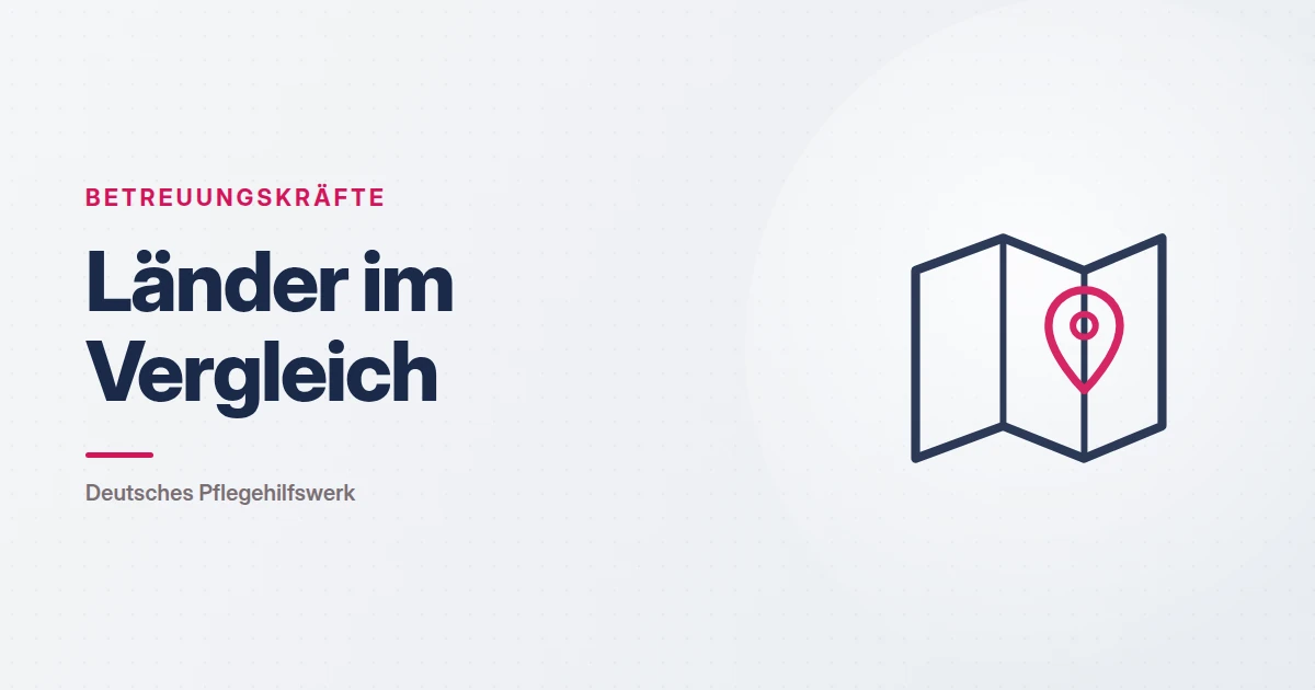 Grafik: Landkarte mit Markierung – Länder im Vergleich (Betreuungskräfte), Deutsches Pflegehilfswerk