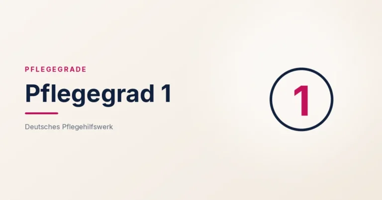 Grafik: Ziffer 1 im Kreis – Pflegegrad 1 (Pflegegrade), Deutsches Pflegehilfswerk