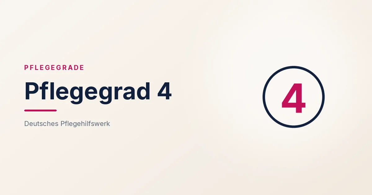 Grafik: Ziffer 4 im Kreis – Pflegegrad 4 (Pflegegrade), Deutsches Pflegehilfswerk