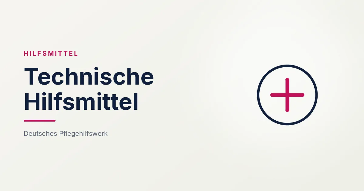 Grafik: Kreuz im Kreis – Technische Hilfsmittel (Hilfsmittel für Senioren), Deutsches Pflegehilfswerk
